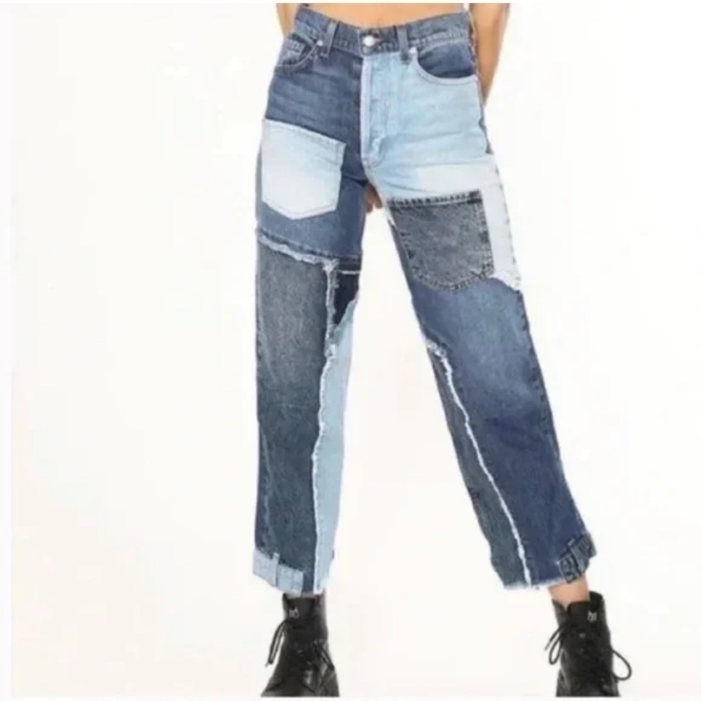 REVICE DENIM MATCHMAKER LOVE AT FIRST SIGHT DENIM PATCHWORK JEANS 31